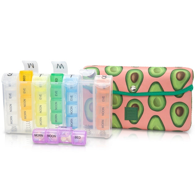 Pill Organizer with Stylish Carrying Case (6 options)