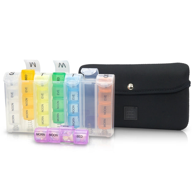 Pill Organizer with Stylish Carrying Case (6 options)
