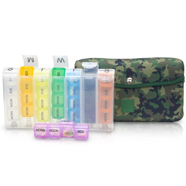 Pill Organizer with Stylish Carrying Case (6 options)