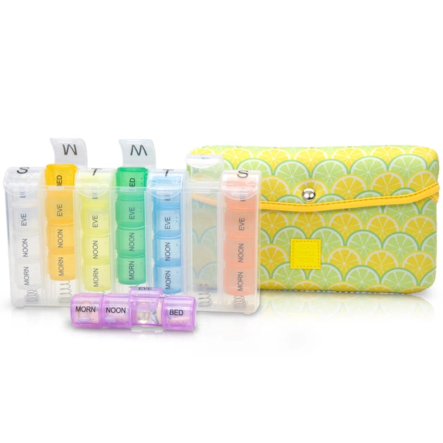 Pill Organizer with Stylish Carrying Case (6 options)