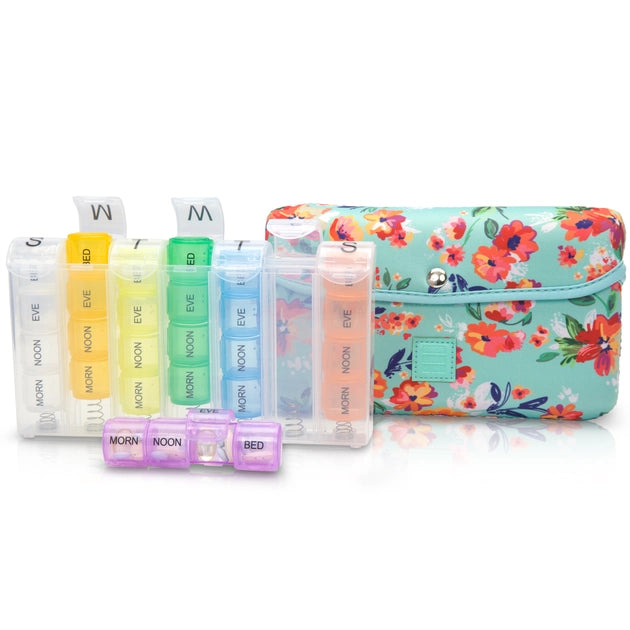 Pill Organizer with Stylish Carrying Case (6 options)