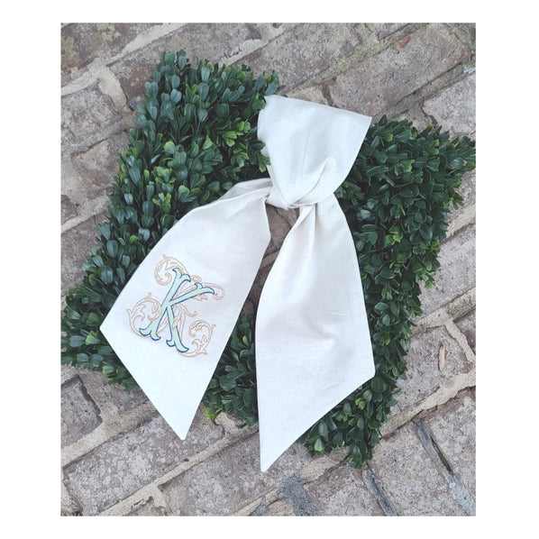Customized Linen Wreath Sashes
