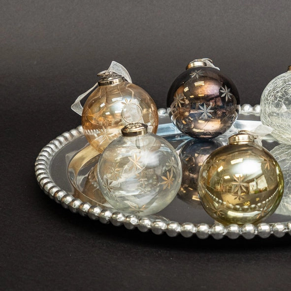 Smoke Crackled Glass Ornament