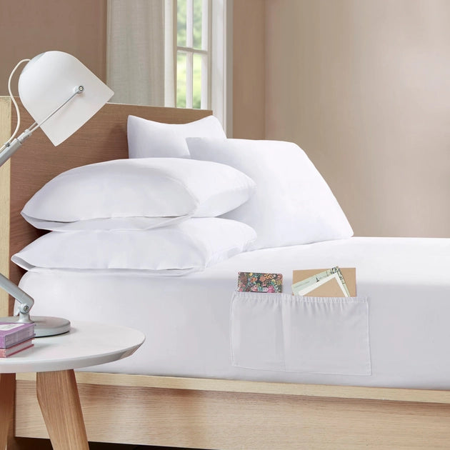 Sheet Set with Side Storage Pockets (Anti-Microbial, Toxin-Free)