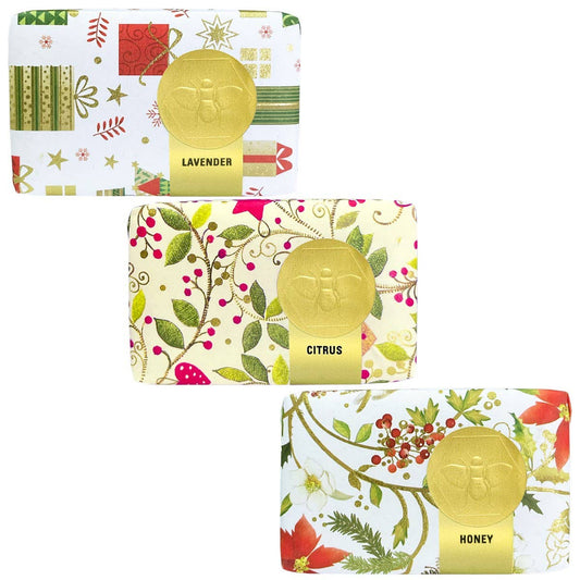 Hand-Pressed Holiday Trio Soap Set