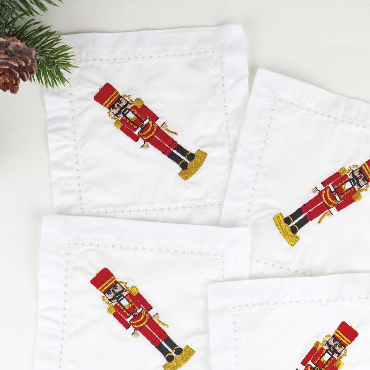 Nutcracker Embroidered Cocktail Napkin Boxed Set