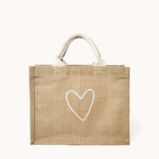 Jute Heart Tote