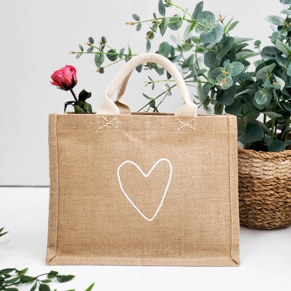 Jute Heart Tote