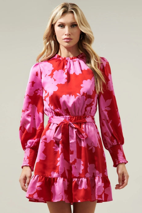 Sevilla Satin Ruffle Dress