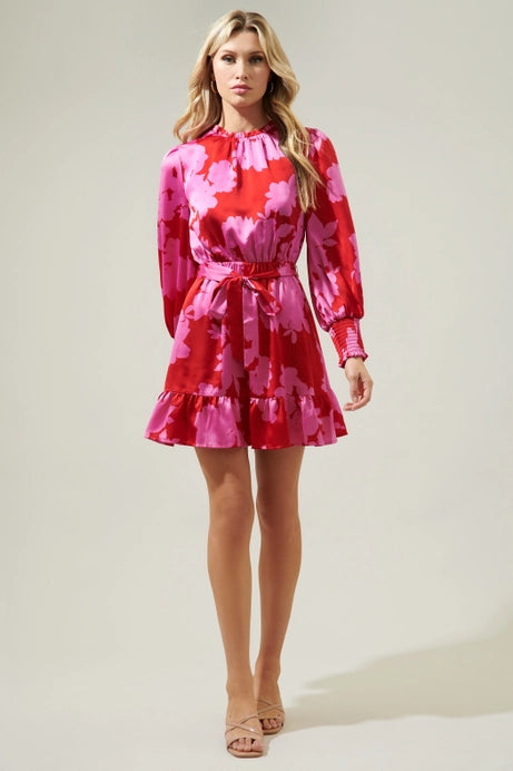 Sevilla Satin Ruffle Dress