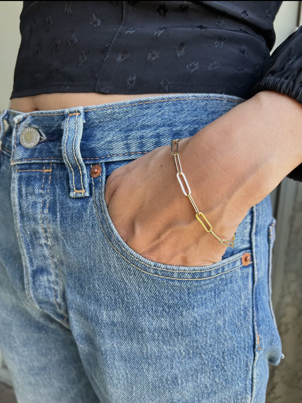 Gold Classic Paperclip Bracelet