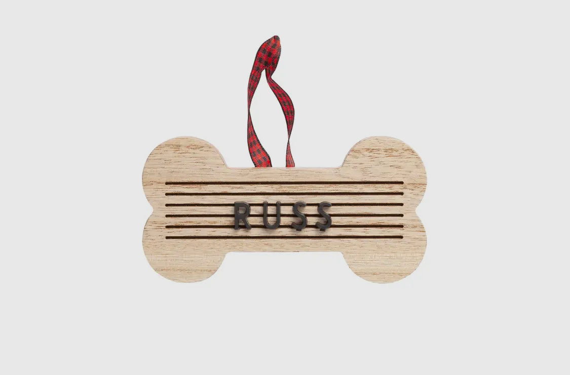 Wooden Letterboard Bone Christmas Ornament