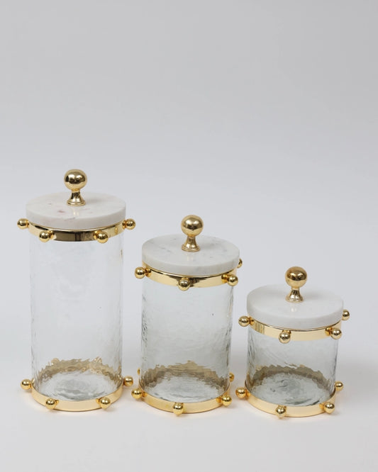 Hammered Glass Canisters