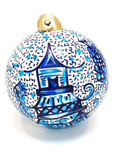 Hand Painted Chinoiserie Christmas Ornament