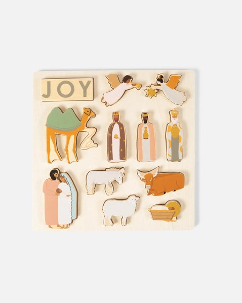 Wooden Nativity Puzzle/Set Combo