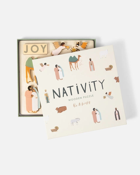 Wooden Nativity Puzzle/Set Combo