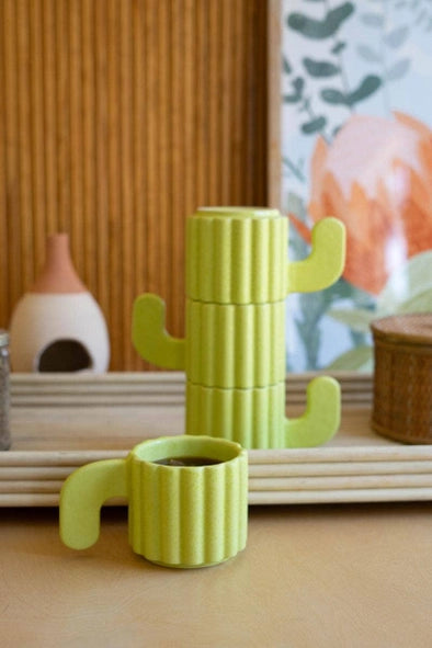 Ceramic Cacti Mugs (Set of 4)