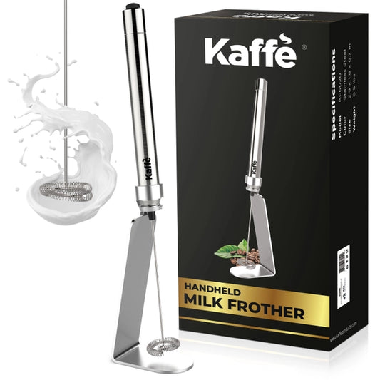 Kaffe Handheld Stainless Steel Milk Frother with Stand