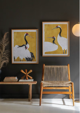 Pair of Framed Heron Prints