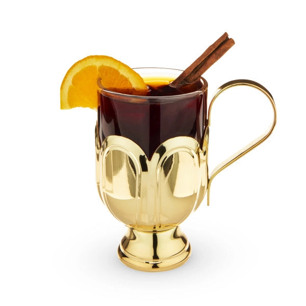 Gold-Wrapped Cider Glasses (Set of 2)