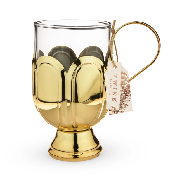 Gold-Wrapped Cider Glasses (Set of 2)