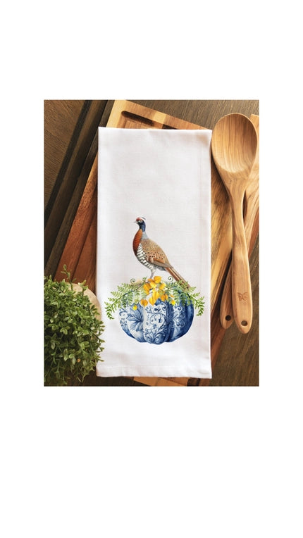 Chinoiserie Pumpkin with Partridge Hand Towel