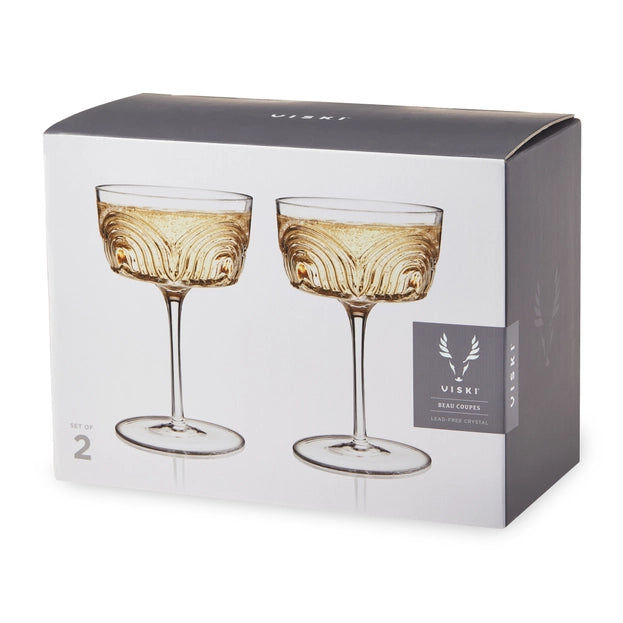 Art Deco Crystal Cocktail Coupes (Set of 2)