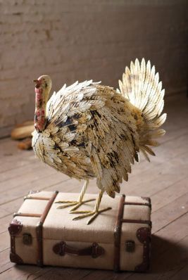 Antique White Metal Turkey