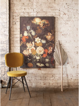 Large Framed Floral Print on Canvas