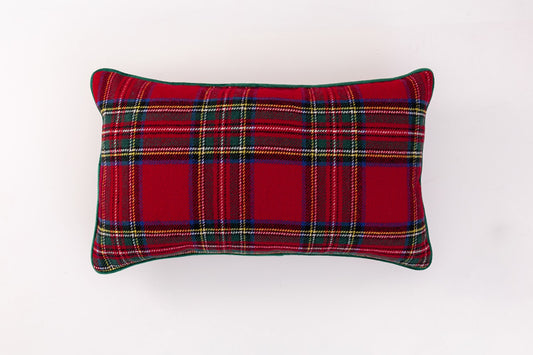 Christmas Plaid Lumbar Pillow (personalize it!)