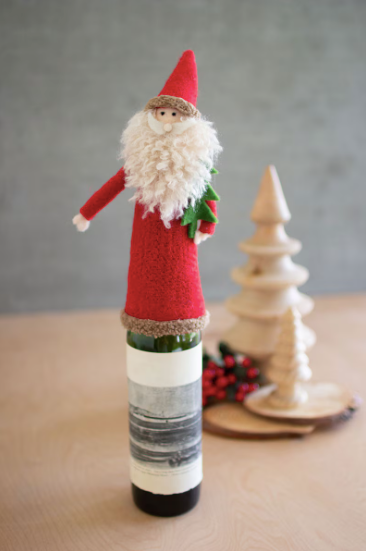 Felt Santa Wine Topper