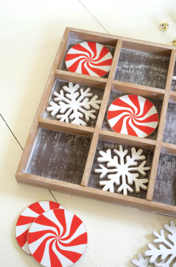 Holiday Wooden Tic Tac Toe