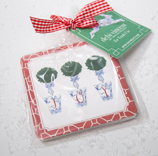 Holiday Topiary Cardstock Coasters (Set of 8)