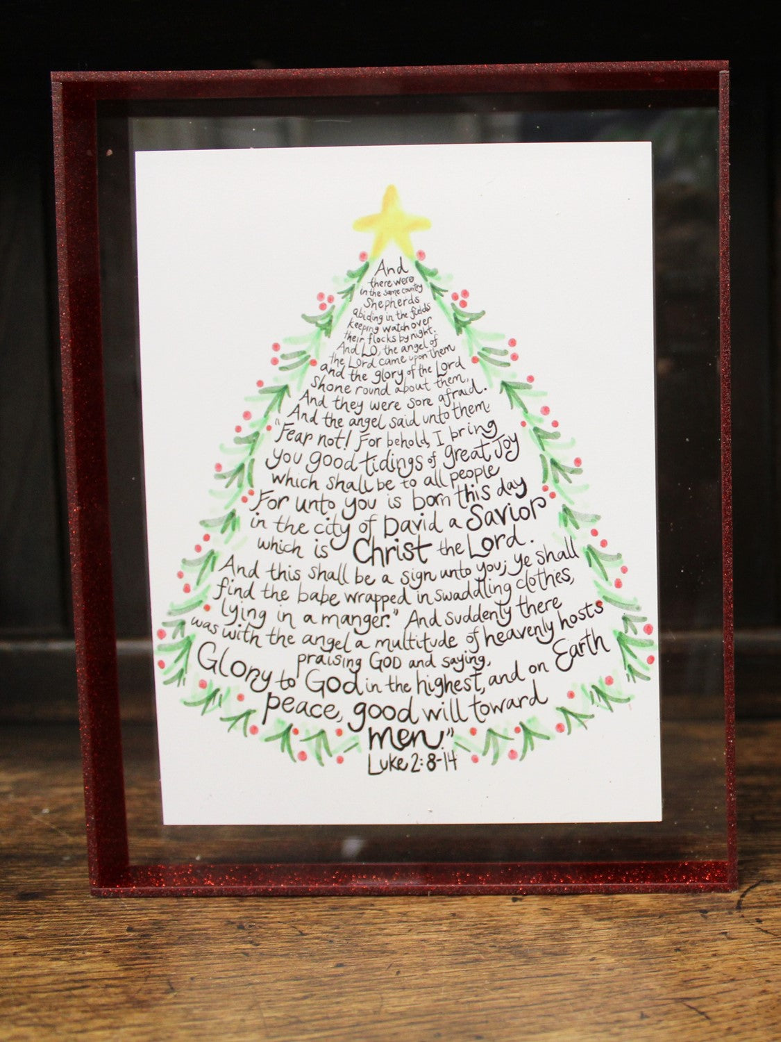 The Christmas Story (Luke 2:8-14) in 8x10 Tabletop Frame