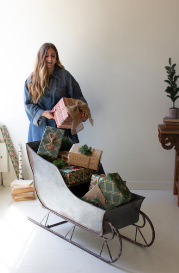 Rustic Metal Christmas Sleigh