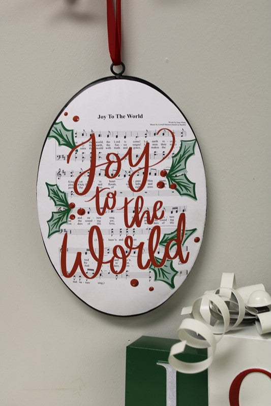 Joy to the World 6x9" Metal Disc Ornament