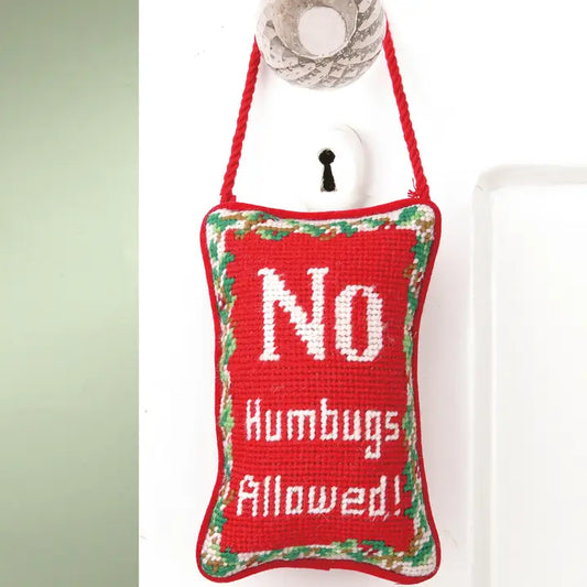 Needlepoint Door Hanger | No Humbugs Allowed