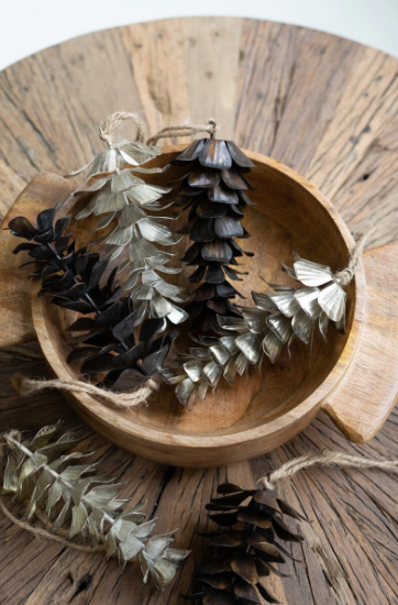 Antique Metal Pine Cone Ornaments (Set of 4)