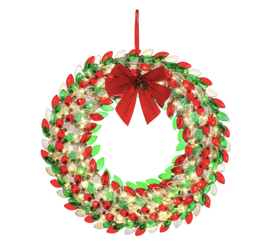 Vintage Illuminated Bulb Wreath by Mr. Christmas