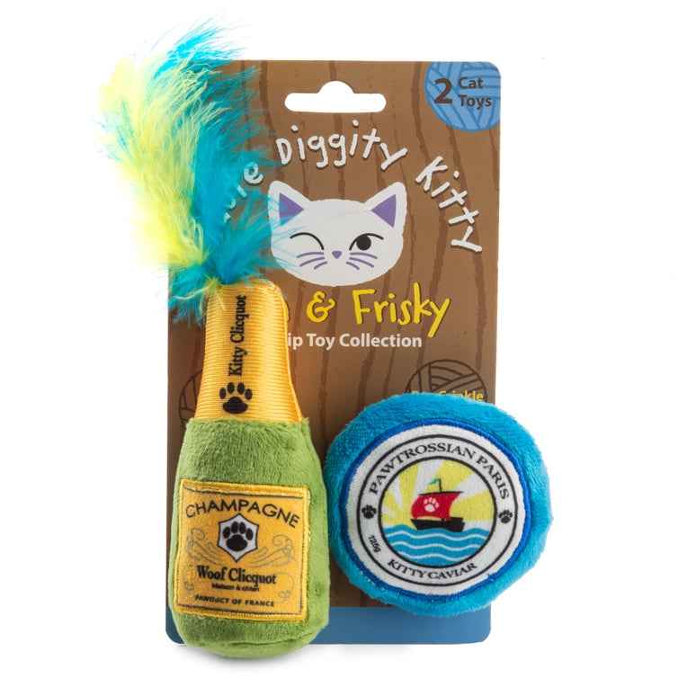 Kitty Clicquot (Bottle & Caviar) Cat Toys with Organic Catnip