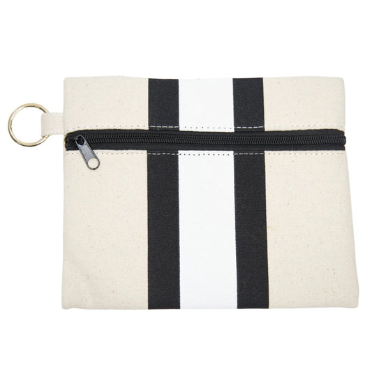 Stripe Canvas Zipper Pouch (black/white)