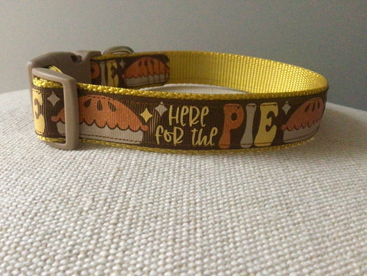 Thanksgiving Turkey Dog Collar | "Here for the Pie"