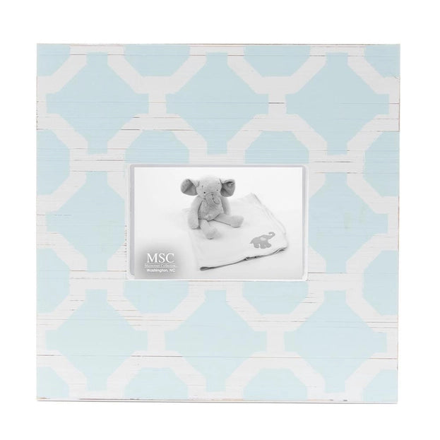 11x11" Trellis Wooden Picture Frame (light blue/white)