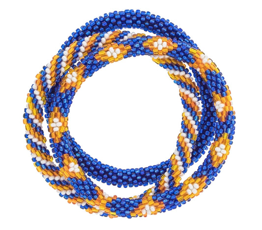 Roll-On® Gameday Bracelet Stack (Blue/Orange)