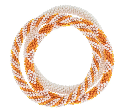 Roll-On® Gameday Bracelet Stack (Orange/White)