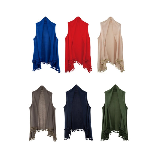 Ladies Tassel Vests (6 colors)