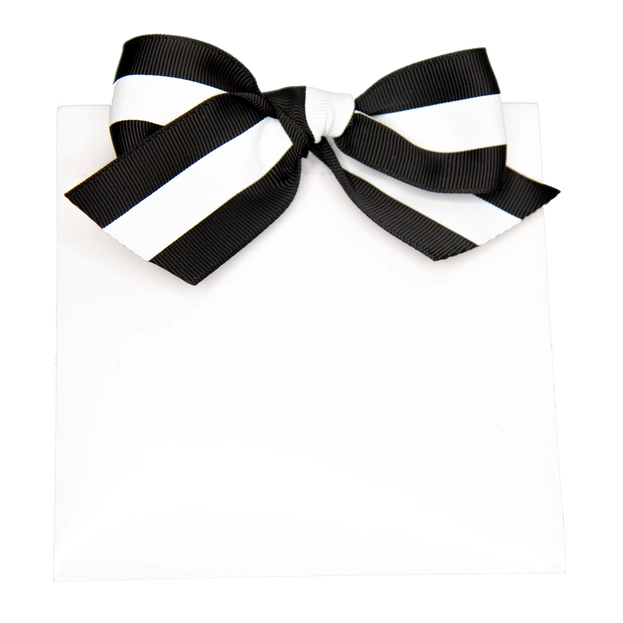 5x5" Ribbon Bow Perforated Notepads (black/white)