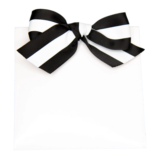 5x5" Ribbon Bow Perforated Notepads (black/white)