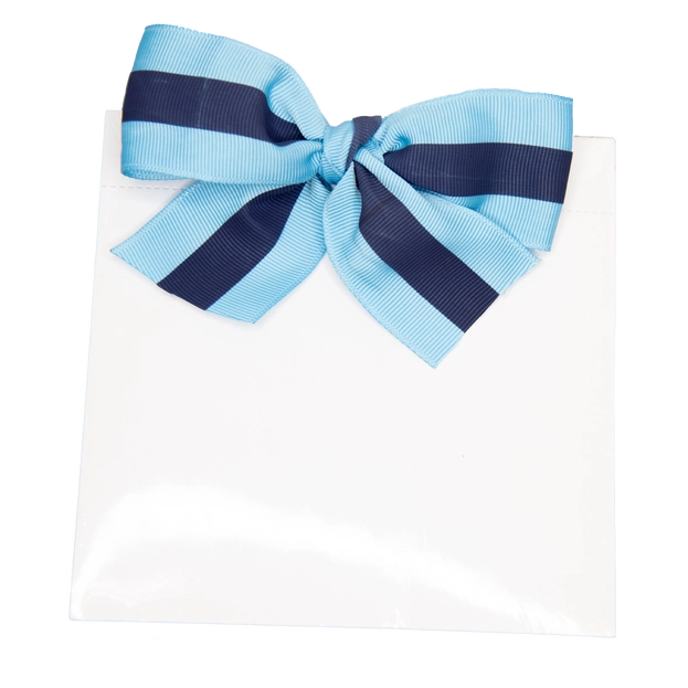 5x5" Ribbon Bow Perforated Notepads (navy/light blue)