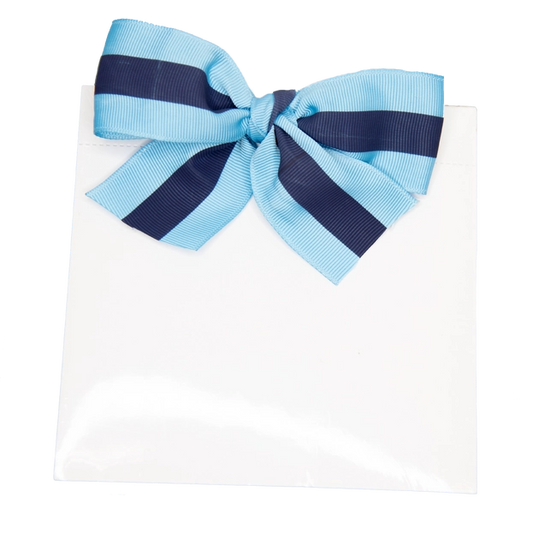 5x5" Ribbon Bow Perforated Notepads (navy/light blue)